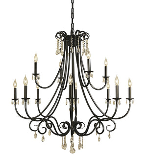 Framburg 12-light Elegant Liebestraum Foyer Chandelier - Crystal-trimmed Design For Any Stunning Space Mahogany Bronze Metal 2997 Mb