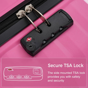 English Elm Premium Polypropylene Hard Shell Luggage Set Three Piece with Tsa Locks Spinner Wheels Pink N726P460073R