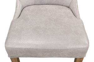 Sarreid Sophie Side Chair Set Of 2 - Vintage Grey Pigskin Leather & Sturdy Wood For Elegant Dining Spaces Grey  29970