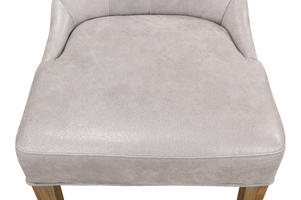 Sarreid Sophie Side Chair Set Of 2 - Vintage Grey Pigskin Leather & Sturdy Wood For Elegant Dining Spaces Grey  29970