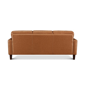 English Elm Cassia Brown Leather Loveseat with Top-Grain Seating, Pocket Coil Cushions & Kiln-Dried Frame B2705P338097