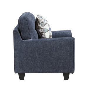 English Elm Contemporary Chenille 3 Piece Sofa Set with Pocket Coil Support and Reversible Cushions Blue B011S02477