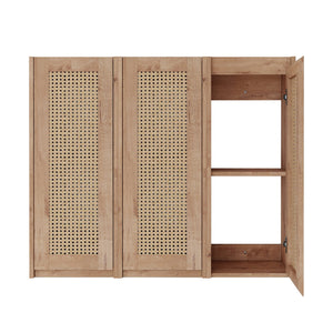 English Elm 36" Bathroom Side Cabinet - Modern Wall-Mounted Design With Soft-Close Doors For Organized Storage W999S00339