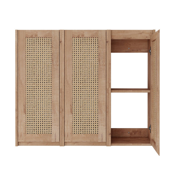 English Elm 36" Bathroom Side Cabinet - Modern Wall-Mounted Design With Soft-Close Doors For Organized Storage W999S00339