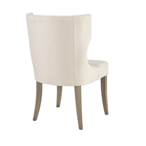 JLA Home Madison Park - Upholstered Wingback Dining Chair with Piped Trim, Distressed Grey Wood Legs, Durable Fabric Comfort MP108-0511