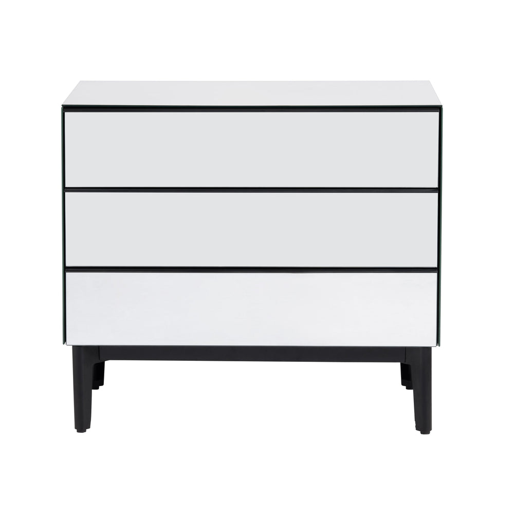 Crestview Collection Contemporary Three-drawer Chest - Sleek Iron Storage Unit With Striking White & Black Design Clear  Cvfzr6194