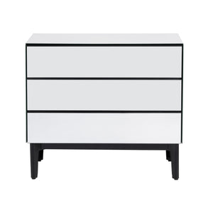 Crestview Collection Contemporary Three-drawer Chest - Sleek Iron Storage Unit With Striking White & Black Design Clear  Cvfzr6194