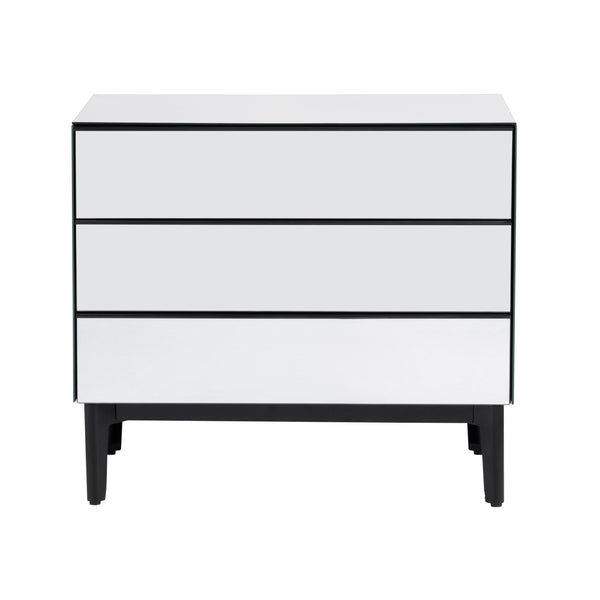 Crestview Collection Contemporary Three-drawer Chest - Sleek Iron Storage Unit With Striking White & Black Design Clear  Cvfzr6194