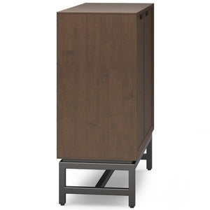 English Elm Banting Solid Rubberwood Storage Cabinet with Graphite Metal Base for Home Office B136P436060
