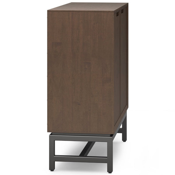 English Elm Banting Solid Rubberwood Storage Cabinet with Graphite Metal Base for Home Office B136P436060