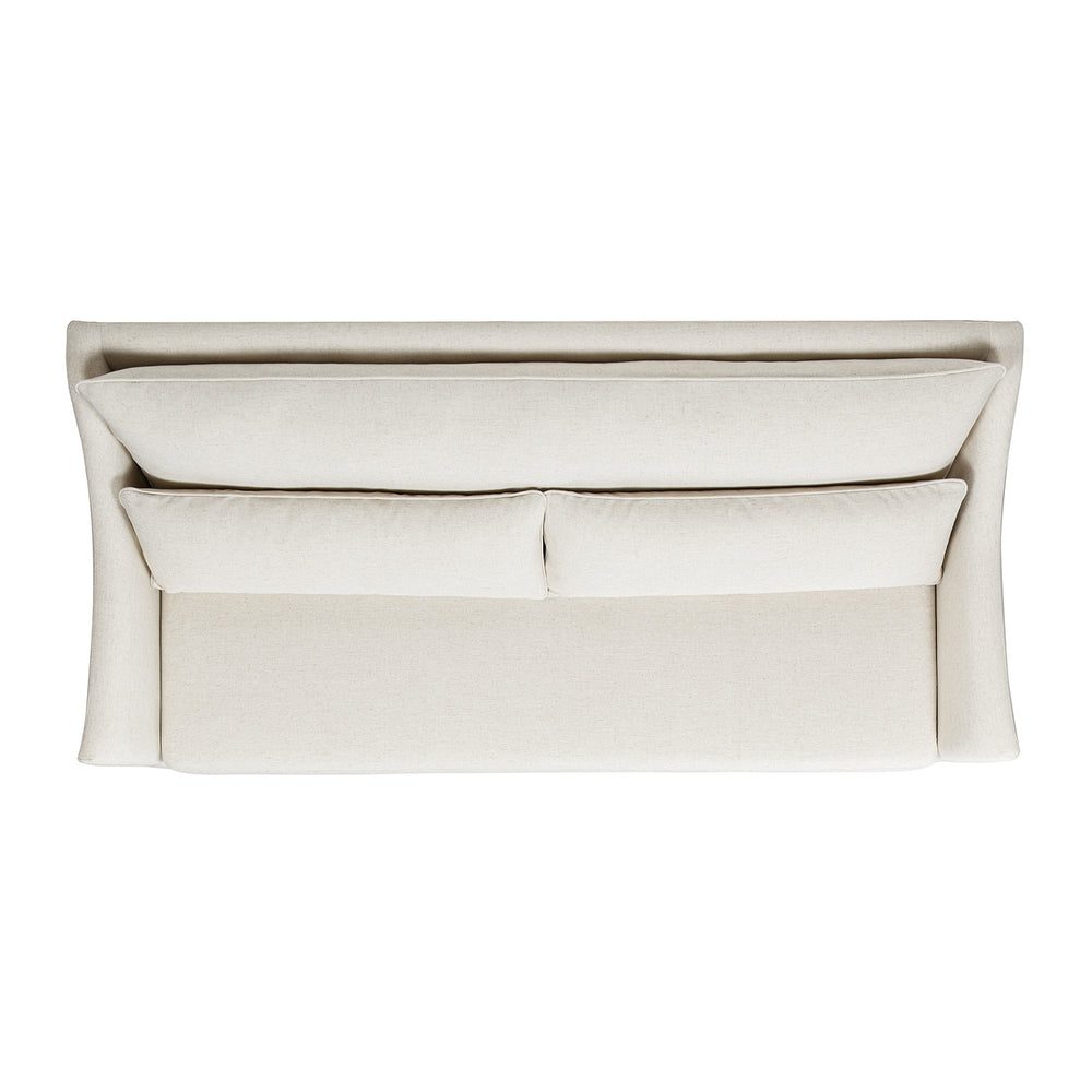 English Elm Jennifer Taylor Home - Ada 83" Flared Arm Contemporary Sofa with Removable Covers, 3-Layer Foam Bench, Lumbar Pillow, Flax White Linen B2719P238347