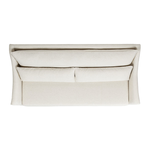 English Elm Jennifer Taylor Home - Ada 83" Flared Arm Contemporary Sofa with Removable Covers, 3-Layer Foam Bench, Lumbar Pillow, Flax White Linen B2719P238347