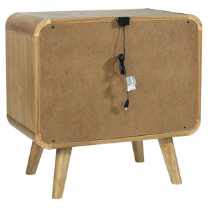 English Elm Winston Retro Light Ash 2-Drawer Nightstand with Felt-Lined Drawer, Rounded Edges, Tapered Legs B062P375525