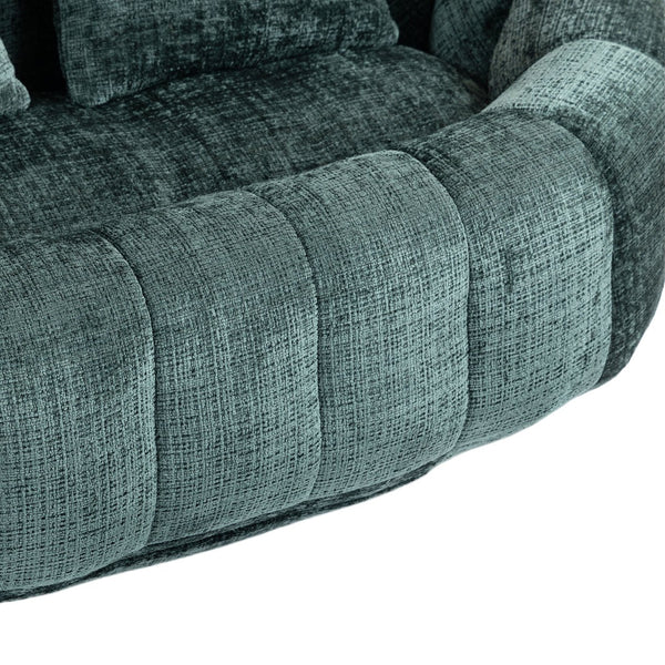 English Elm Bean Bean Bag Sofa High-Density Memory Foam Two-Seater Lounger High Back Chenille Cozy Support Emerald W395P181435