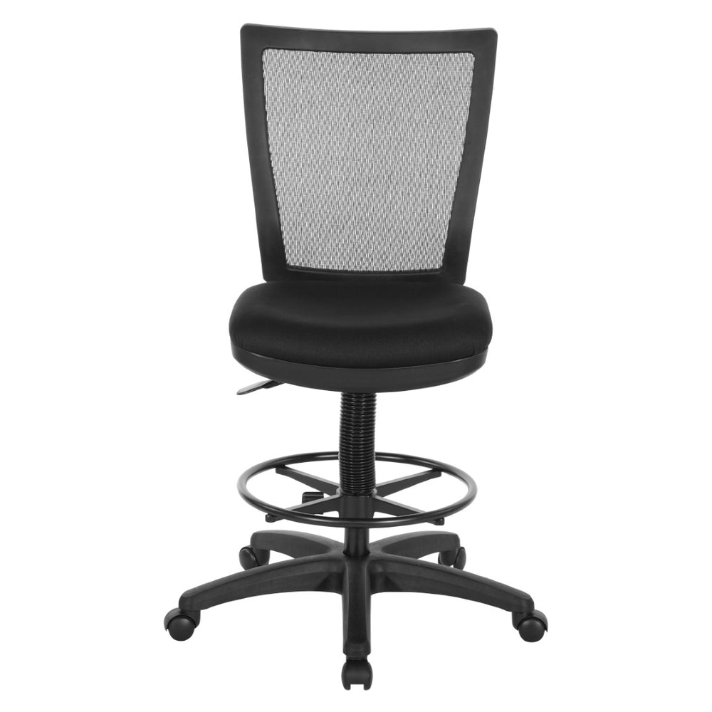 OSP Home Furnishings Soft Frame Drafting Chair with Mesh Back Padded Seat and Adjustable Foot Ring for Studios 69340-30