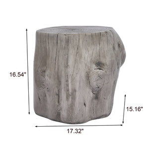 English Elm Mgo Tree Stump Side Table Organic Modern Accent with Realistic Grain Texture N776P372342G