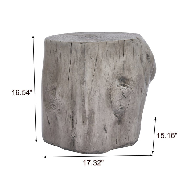 English Elm Mgo Tree Stump Side Table Organic Modern Accent with Realistic Grain Texture N776P372342G