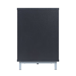 English Elm Brighton 60" TV Stand with 7 Shelves & Tempered Glass Dividers, Cable Management, Sleek Design White+Black B365P398324