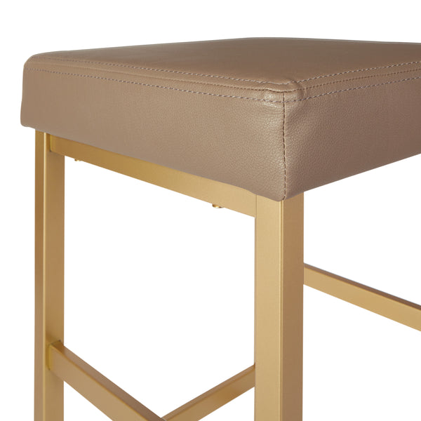 OSP Home Furnishings 30" Gold Backless Stool Camel