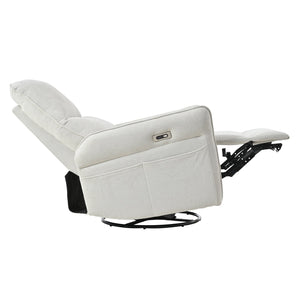 English Elm 270° 270° Power Swivel Recliner Chair with USB Ports, 30° Rocking, 95–150° Recline for Small Spaces Light Gray W1028S00041
