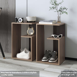 English Elm Everet 25" 3-Tier Shelf Side Table – Compact Multicolor End Table with Sturdy Shelves for Storage and Style B070P363824