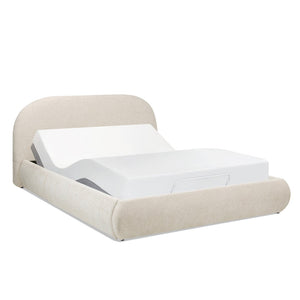 English Elm Archie Puffy Arch Headboard Queen Platform Bed Chenille Upholstered Minimalist Frame B2719P479035