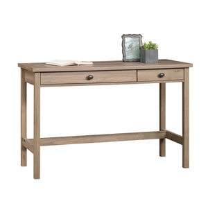 English Elm Writing Desk Brown Finish with Spacious Work Surface & 2 Smooth-Glide Drawers, Oak Accent, Durable B356P402706
