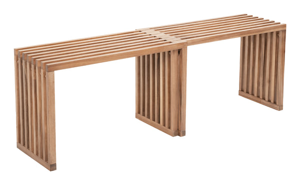 Zuo Modern Riviera Extendable Bench Set Of 2 - Stylish Acacia Wood Design For Outdoor And Indoor Living Spaces Natural Solid Acacia Wood 704156-zuo-modern