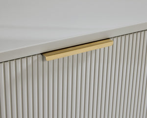 Sunpan Dorada Modern Sideboard With High Gloss Grey Finish And Gold Hardware - Stylish Storage Solution Grey Wood 111905