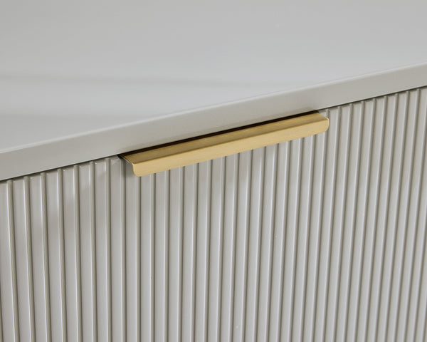 Sunpan Dorada Modern Sideboard With High Gloss Grey Finish And Gold Hardware - Stylish Storage Solution Grey Wood 111905