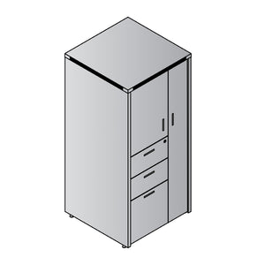 OSP Home Furnishings Store Cabinet with Adjustable Shelving and Hanging Rod for Retail Backroom Organization NAP-161-WHT