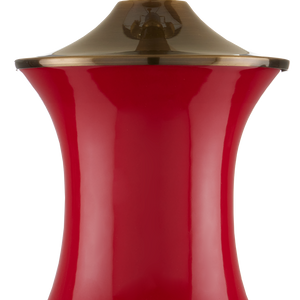 Lilou White Table Lamp - Elegant Ceramic Design with Antique Brass Finish and Off-White Shade Accent