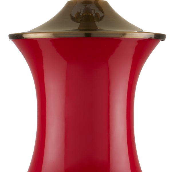 Lilou White Table Lamp - Elegant Ceramic Design with Antique Brass Finish and Off-White Shade Accent