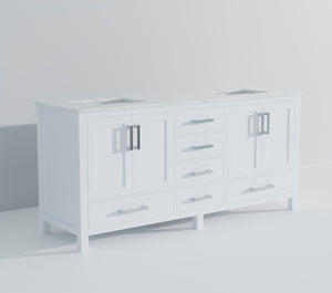 English Elm White Double Bath Vanity With Carrara Marble Top – Elegant Design, Ample Storage & Timeless Finish B2731P258901-GIGA