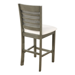 OSP Home Furnishings Walden 24" Cane Back Stool  - Set of 2 Linen / Antique Grey