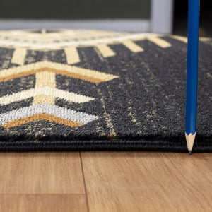 English Elm Tribes Black 2 Ft. X 3 Ft. Southwestern Area Rug - Durable, Stylish, Family-Friendly Flooring Solution B186P180983-GIGA