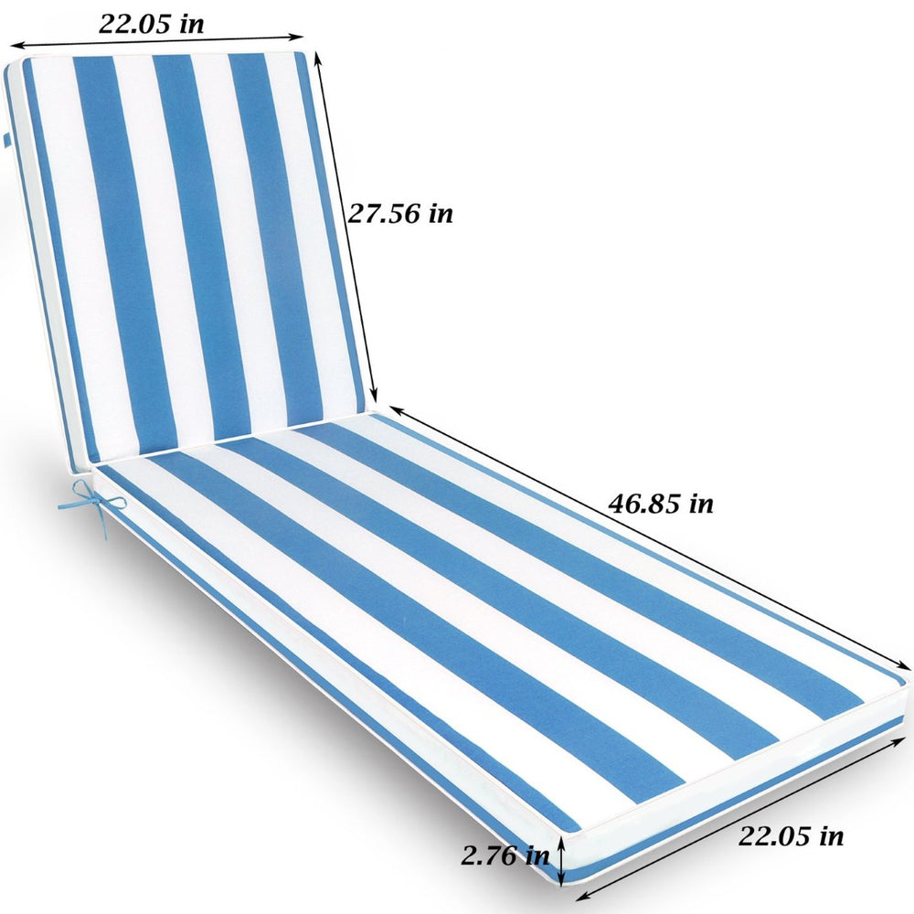 English Elm 2pcs Outdoor Chaise Lounge Cushions Uv Resistant Stripe Polyester Patio Set W2911P203966
