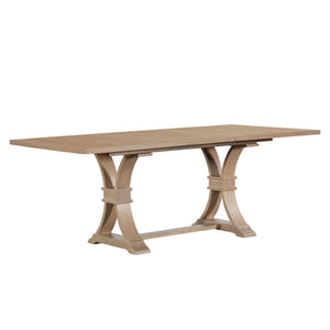 English Elm 63.00"-78.75" Extendable Farmhouse Dining Table Rubberwood X-frame Base Seats Eight Light Natural N771P347924A_N771P347925A