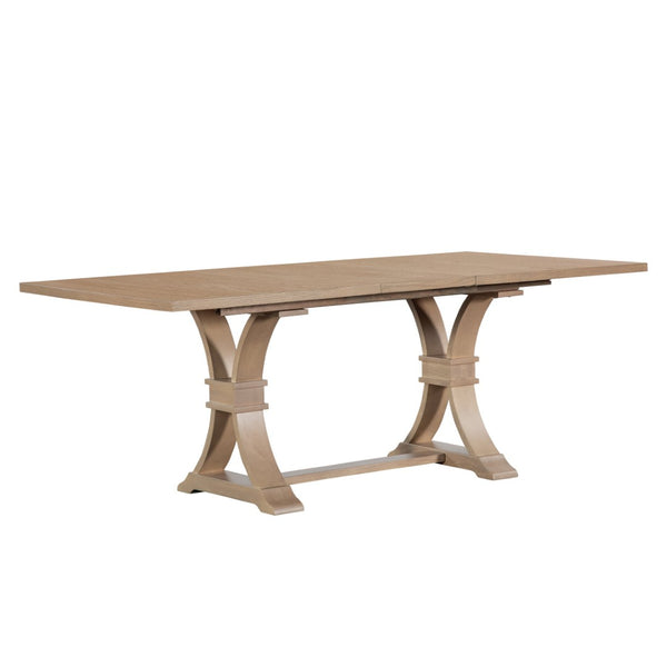 English Elm 63.00"-78.75" Extendable Farmhouse Dining Table Rubberwood X-frame Base Seats Eight Light Natural N771P347924A_N771P347925A