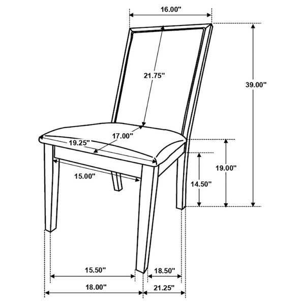 English Elm Carmel Upholstered Dining Side Chairs Set of 2 Beige Fabric with Dark Grey Frame B062P447722
