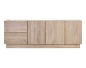 Sunpan ELINA Sideboard - Handcrafted Light Oak Storage Unit with Scandinavian Style and Unique Character 111026