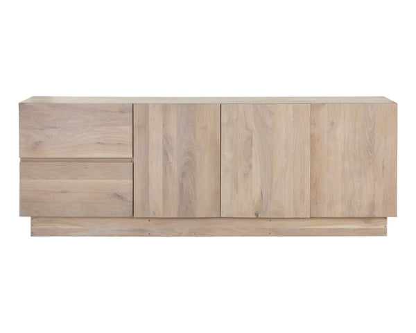 Sunpan ELINA Sideboard - Handcrafted Light Oak Storage Unit with Scandinavian Style and Unique Character 111026