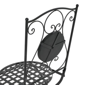 English Elm Christopher Knight Home® - Lambert Outdoor Chat Set Black & Red - Ornate Water-Shedding Ceramic Tile Seats, Iron Frame Patio Elegance N775P215527B