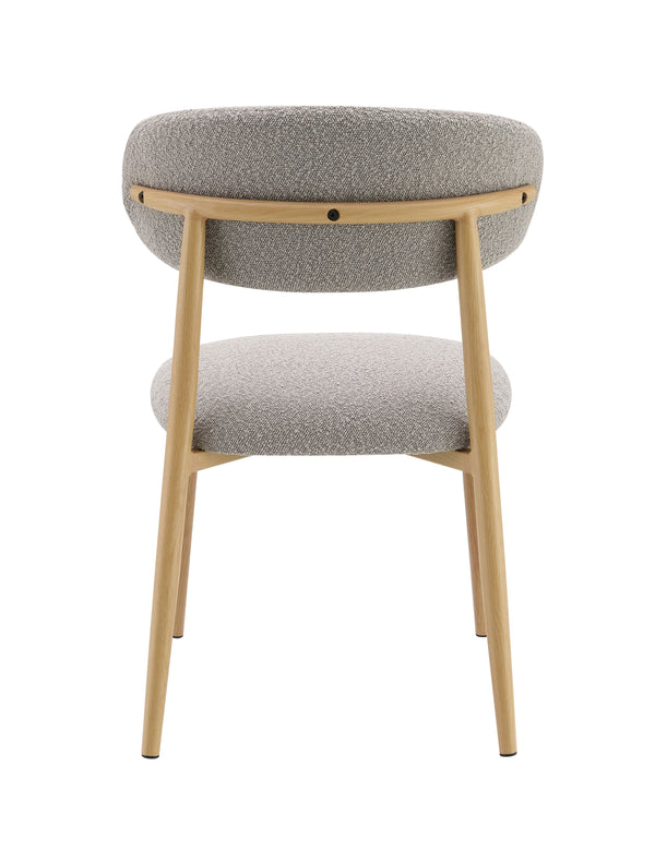 English Elm Kacey Gray Boucle Side Chair Set of 2 - Modern Padded Foam Seats, Metal Frame, Cozy Dining Accent B2726P246284