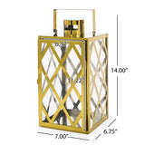 Christopher Knight Home® - Noble House - Ashuelot Outdoor 14" Modern Stainless Steel Lantern