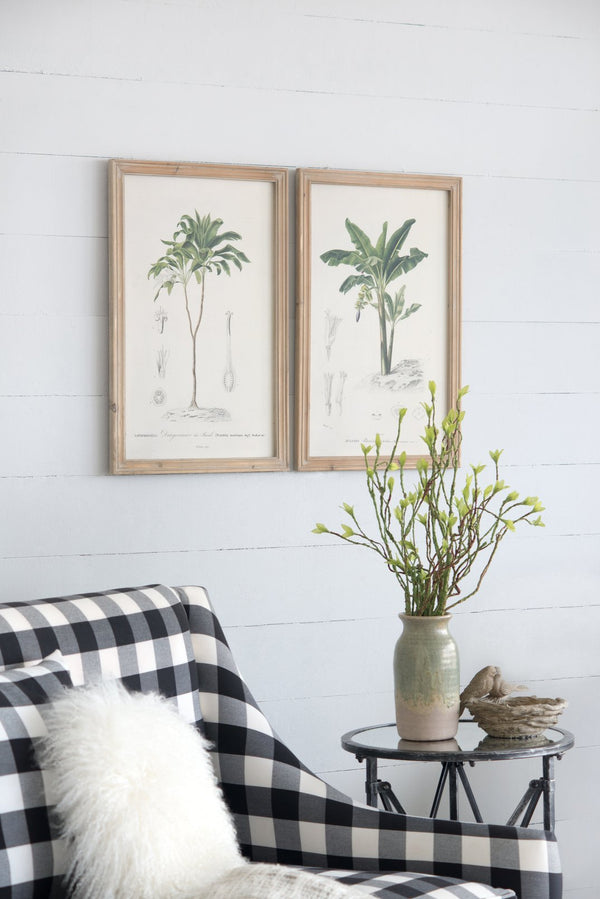 English Elm S/2 Framed Tree Prints Pair 15.5x23.5" – Botanical Wall Art Set with Brown Frames, Green & Earth Tones, Transitional Decor for Living or Dining Room (Pair) W2078P205296