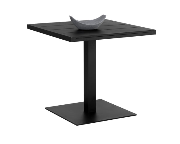 Sunpan Merano Bistro Table – Modern Aluminum Design with Sleek Lines, Weather-Resistant & Stylish Appeal Black