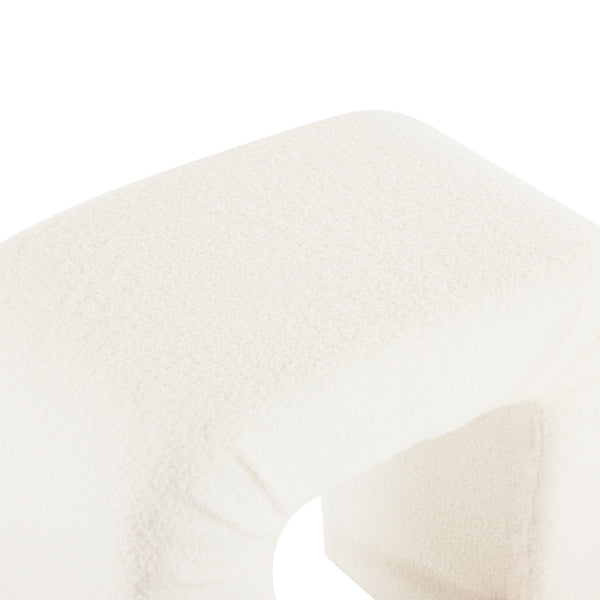 English Elm Christopher Knight Home® - 24'' Boucle stool with inverted U design, cozy loop-pile seating, durable rubberwood footrest, modern set of 2 White N780P187017K