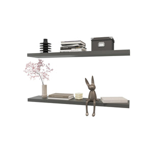 English Elm Grey Floating Shelf for Wall 47.3" x 9.8" — Matte Modern Particle Board, Easy Mounting, Versatile Chic B062P252199