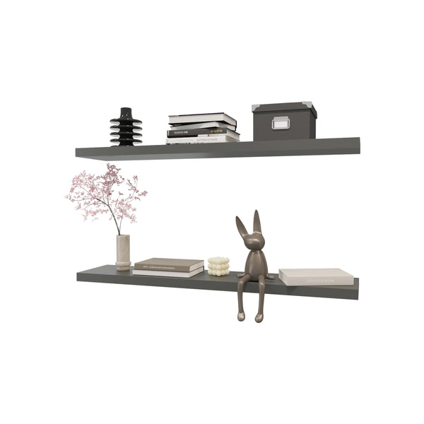 English Elm Grey Floating Shelf for Wall 47.3" x 9.8" — Matte Modern Particle Board, Easy Mounting, Versatile Chic B062P252199